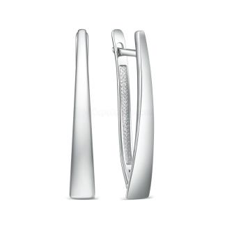 Серьги из серебра родированные