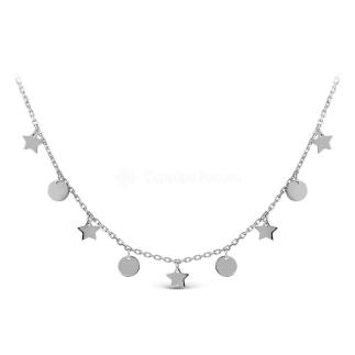 Колье из серебра родированное