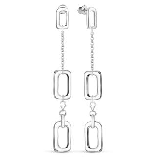 Серьги-пусеты из серебра родированные