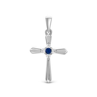 Подвеска из серебра с фианитами родированная