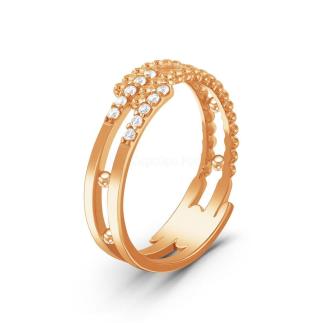 Кольцо из золочёного серебра с фианитами