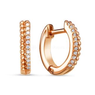 Серьги из золочёного серебра с фианитами