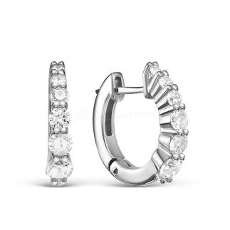 Серьги из серебра с фианитами родированные