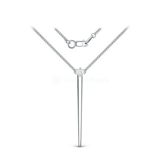 Колье из серебра с фианитам родированное