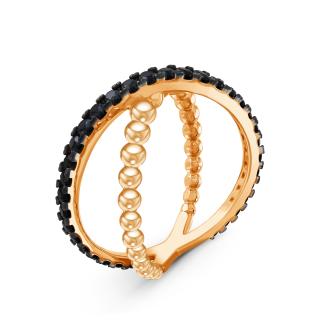 Кольцо из золочёного серебра с фианитами