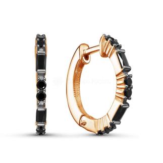 Серьги из золочёного серебра с нат.шпинелью и родированием