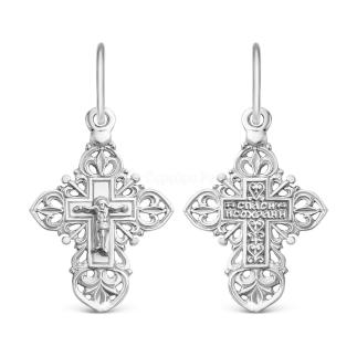 Крест из серебра родированный - 3 см