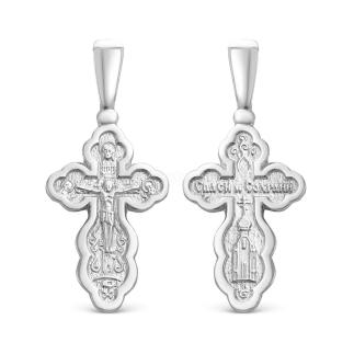 Крест из серебра родированный - 3,2 см