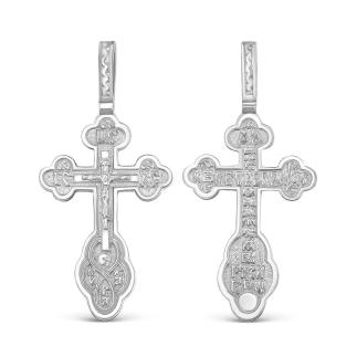 Крест из серебра родированный - 4,3 см