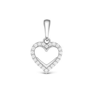 Подвеска из серебра с фианитами родированная