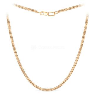 Цепь из золочёного серебра с алмазными гранями - Двойная панцирная, 45 см