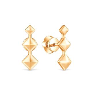 Серьги-пусеты из золочёного серебра