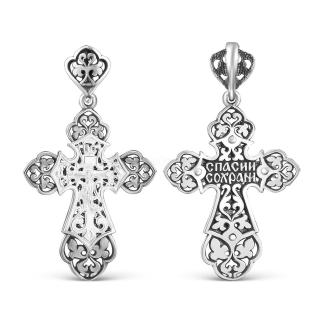 Крест из чернёного серебра - 3,8 см 