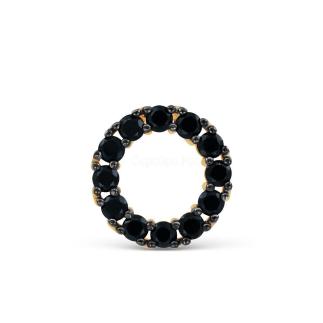 Подвеска из золочёного серебра с нат.шпинелью и родированием