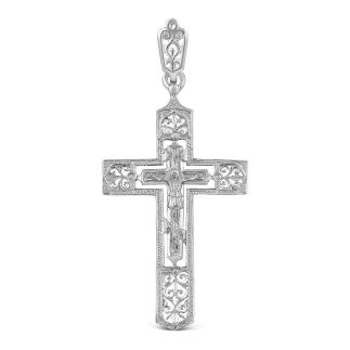 Крест из серебра родированный - 5 см