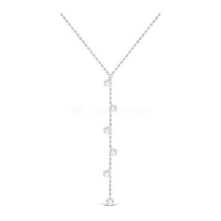 Колье из серебра с фианитами родированное