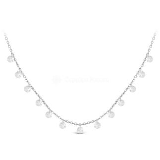 Колье из серебра с фианитами родированное