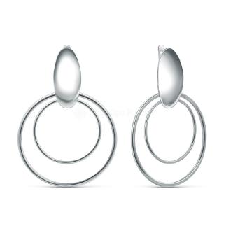 Серьги-трансформеры из серебра родированные (3 в 1)