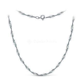 Цепь из серебра родированная - Сингапур, 55 см