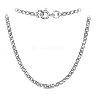 Цепь из серебра родированная - Двойной ромб, 40 см