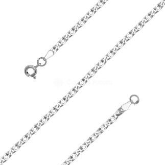 Цепь из серебра родированная - Глаз тигра, 50 см