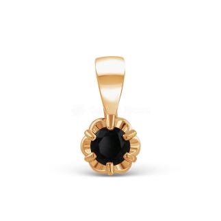 Подвеска из золочёного серебра с нат.чёрным опалом