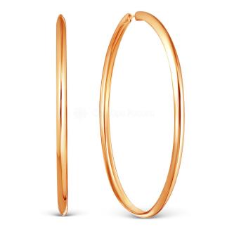 Серьги-конго из золочёного серебра - диаметр 7 см