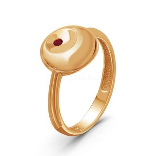 Кольцо из золочёного серебра с нат. рубином 