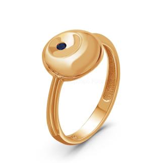 Кольцо из золочёного серебра с нат.сапфиром