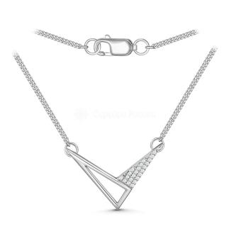 Колье из серебра с фианитами родированное