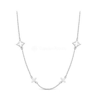 Колье женское на шею серебро форма клевер родированное коллекция quatrefoil