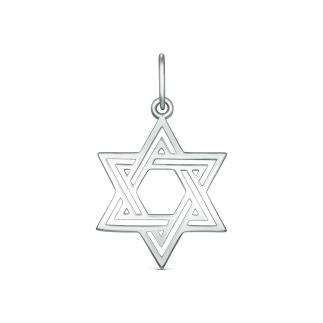Подвеска из серебра родированная - Звезда Давида