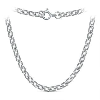 Цепь из серебра родированная - Тройной ромб, 50 см