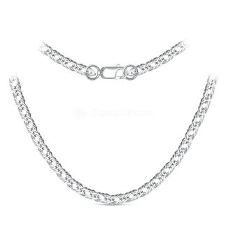 Цепь из серебра родированная - Тройной ромб, 55 см