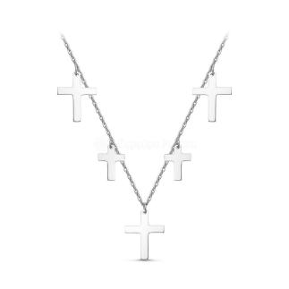 Колье из серебра родированное