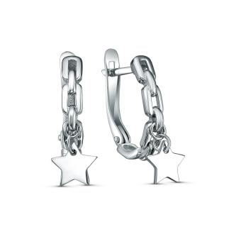 Серьги из серебра родированные