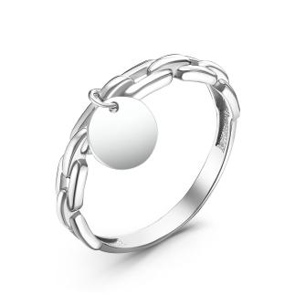 Кольцо из серебра родированное