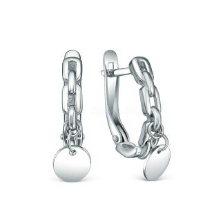 Серьги из серебра родированные - Круги (подвижные элементы)