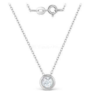 Колье из серебра с и фианитом родированное