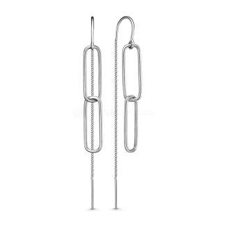 Серьги-продёвки из серебра родированные