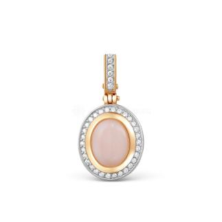 Подвеска из золочёного серебра с нат. опалом и фианитами