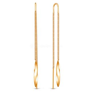 Серьги-продёвки из золочёного серебра