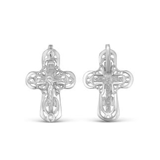 Крест из серебра родированный, 1,6 см