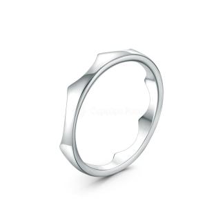 Кольцо на фалангу из родированного серебра - Корона