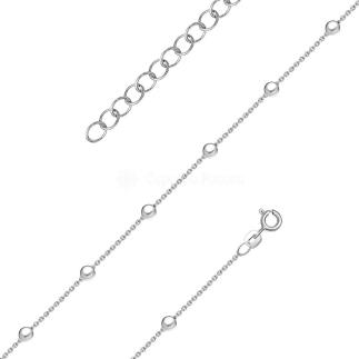 Цепь из серебра родированная - 50 см с удлинением