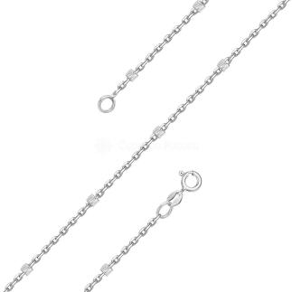 Цепь из серебра родированная - 40 см