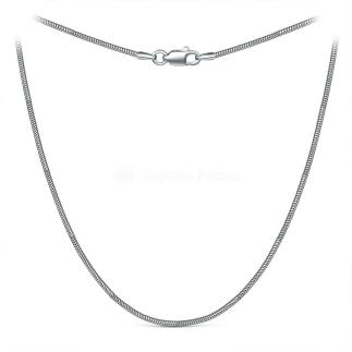 Цепь из серебра родированная - Снейк, 50 см