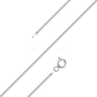 Цепь из серебра родированная - Снейк, 55 см