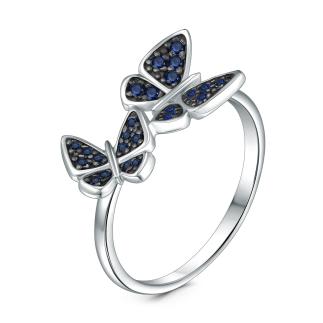 Кольцо из серебра с нат.шпинелью родированное