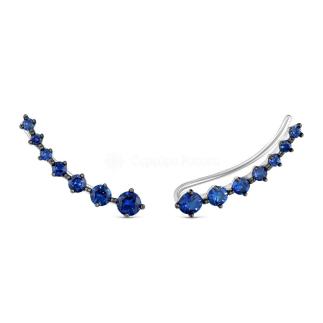 Серьги-продёвки из серебра с наношпинелью родированные